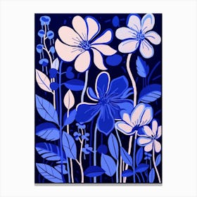 Blue Flower Illustration Honeysuckle 1 Canvas Print