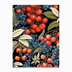 William Morris Style Christmas Botanical 1 Canvas Print
