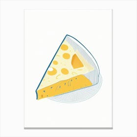 Queso Fresco Cheese Dairy Food Minimal Line Drawing Canvas Print