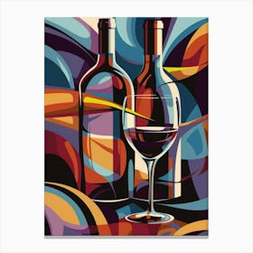 Wine Bottle And Glass 2 Canvas Print