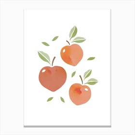 Peach Fruit Colourful Kitchen Art Nursery Wall Canvas Print