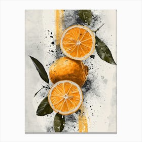 Citrus Fruits Paint Splash 2 Canvas Print