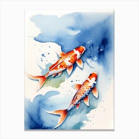 Koi Fish Watercolor Painting (5) 1 Canvas Print