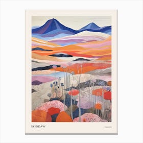 Skiddaw England Colourful Mountain Illustration Poster Canvas Print