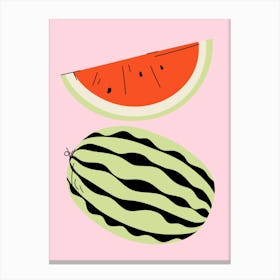 Watermelon Colorful Fruit Print Canvas Print