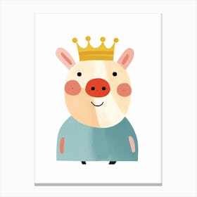 Little Pig 4 Wearing A Crown Canvas Print