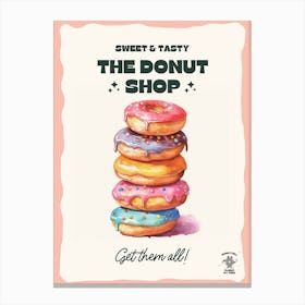 Stack Of Sprinkles Donuts The Donut Shop 1 Canvas Print