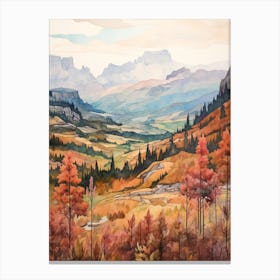 Autumn National Park Painting Dolomiti Bellunesi National Park Italy 1 Canvas Print