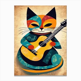 Cat Playing Guitar 1 Canvas Print