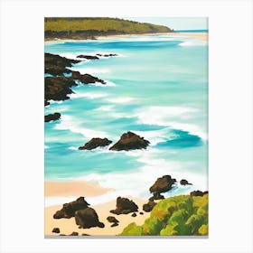 Blacksmiths Beach, Australia Contemporary Illustration 1  Canvas Print