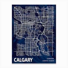 Calgary Crocus Marble Map Canvas Print