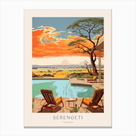 Serengeti, Tanzania Midcentury Modern Pool Poster Canvas Print