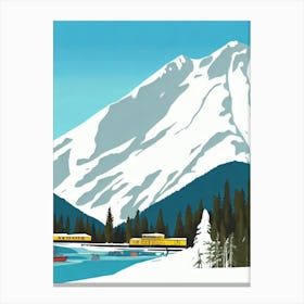 Whistler Blackcomb, Canada Midcentury Vintage Skiing Poster Canvas Print