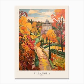 Autumn City Park Painting Villa Doria Pamphili Rome Italy 1 Poster Canvas Print