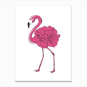 Peony Flamingo Canvas Print