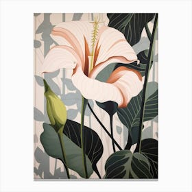 Flower Illustration Gloriosa Lily 4 Canvas Print