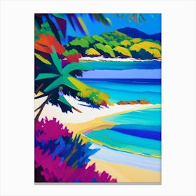 Fiji Beach Colourful Painting Tropical Destination Canvas Print
