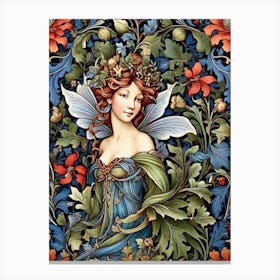 Fairie In William Morris Style Canvas Print