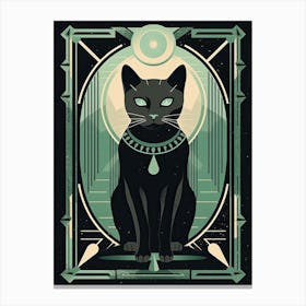 The Temperance, Black Cat Tarot Card 1 Canvas Print