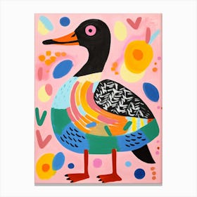 Pink Scandi Duck 5 Canvas Print