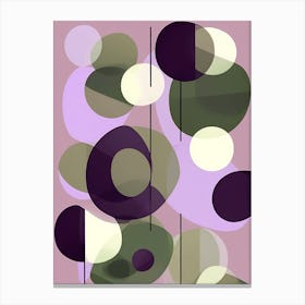 Simple abstract Movement Art For Wall Decor, Pleasing tones of purple green and white, 1256 Canvas Print