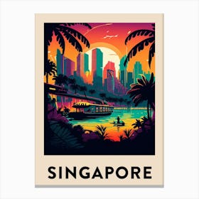 Singapore 4 Vintage Travel Poster Canvas Print