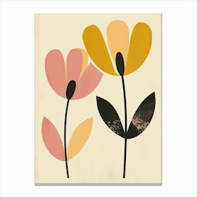 Quebec City Flower Market Boho Minimalist Style 1 Canvas Print