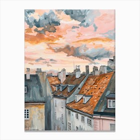 Vienna Rooftops Morning Skyline 4 Canvas Print