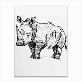 B&W Rhinoceros Canvas Print