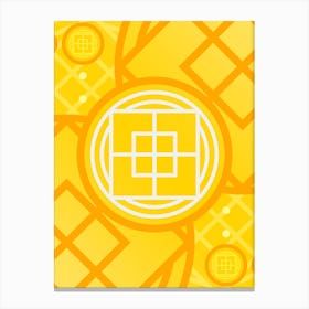 Geometric Abstract Glyph in Happy Yellow and Orange n.0098 Canvas Print