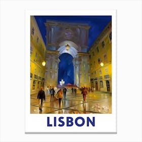 Rua Augusta Arch, Lisbon. (with border) Canvas Print