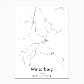 Winterberg,Germany Minimalist Map Lienzos