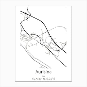 Aurisina,Italy Minimalist Map Canvas Print