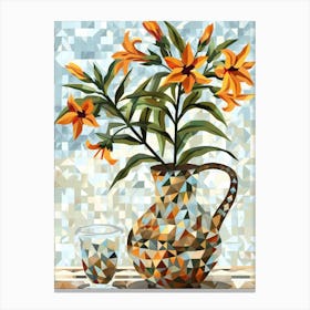 Lilies In A Vase Canvas Print