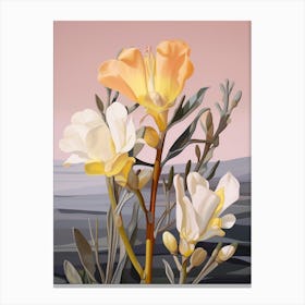 Freesia 1 Flower Painting Canvas Print