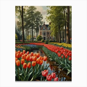 Tulips In The Garden 1 Canvas Print