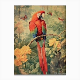 Winged Kaleidoscope: Colorful Parrot Wall Art Canvas Print