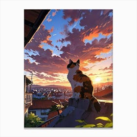 Sunset Cat Canvas Print