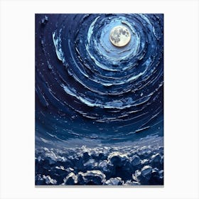 Impasto Midnight Moon Canvas Print