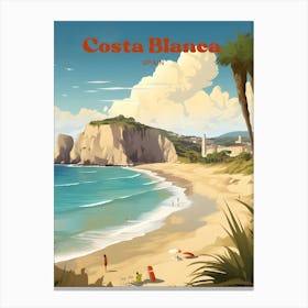 Costa Blanca Spain Beach Modern Travel Art Canvas Print