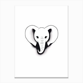 Cute Simple Elephant Heart Canvas Print