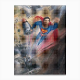 Superman Iv The Quest For Peace In A Pixel Dots Art Style Canvas Print