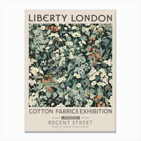 Liberty London Print William Morris Textiles Wild Flowers Orange Canvas Print