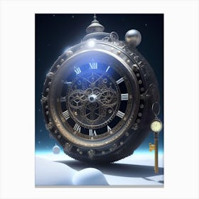 Diamond Studded Clock Canvas Print