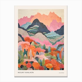 Mount Kanlaon Philippines 1 Colourful Mountain Illustration Poster Canvas Print