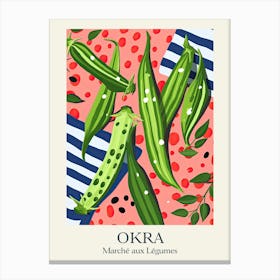 Marche Aux Legumes Okra Summer Illustration 4 Canvas Print