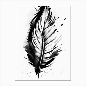 Quill And Ink Symbol Black And White Painting Canvas Print