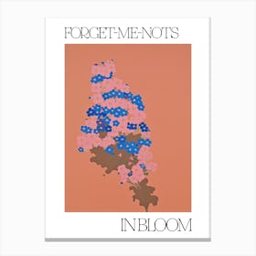 Forget Me Nots In Bloom Flowers Bold Illustration 3 Canvas Print