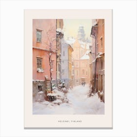 Dreamy Winter Painting Poster Helsinki Finland 1 Canvas Print