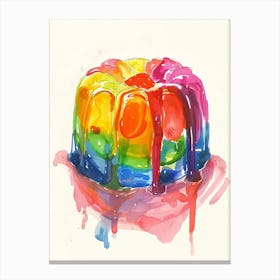 Rainbow Jelly Watercolour Style Painting 1 Canvas Print